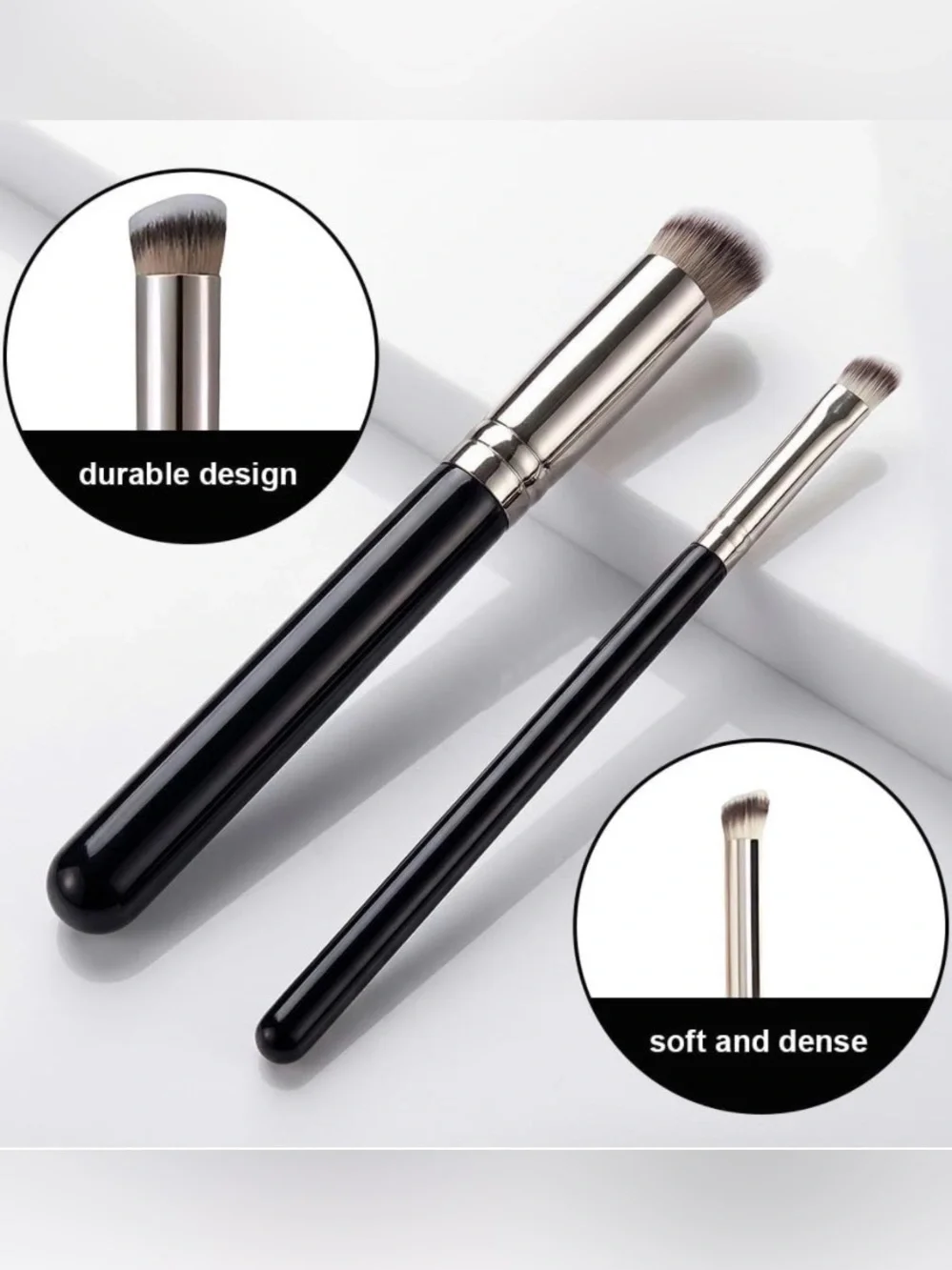 💞 New 2-Piece Angled Concealer Brush Set for Liquid and Cream Foundation